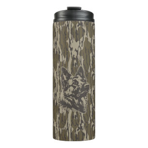 Bottomland Camo German Shepherd Silhouette Thermal Tumbler