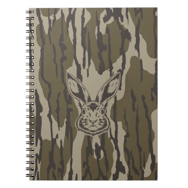 Bottomland Camo Hunting Camo Rabbit Notebook (Front)