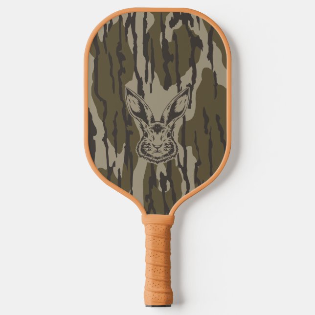 Bottomland Camo Hunting Camo Rabbit Pickleball Paddle (Front)