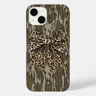 Bottomland Camo Leopard Bow Ribbon Hunting Women Case-Mate iPhone 14 Case