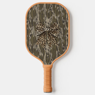 Bottomland Camo Leopard Bow Ribbon Hunting Women Pickleball Paddle