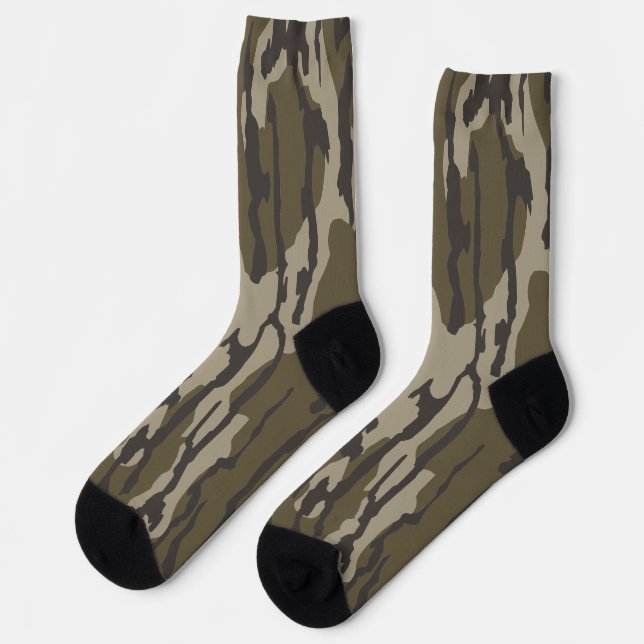 Bottomland Camo Pattern Trendy Bottomland Camo Socks (Left)