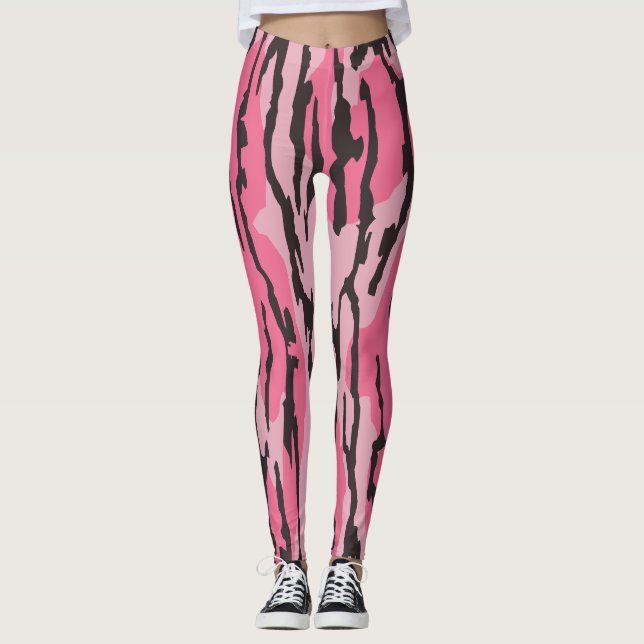 Bottomland camo pink bottomland Camo girls Leggings (Front)