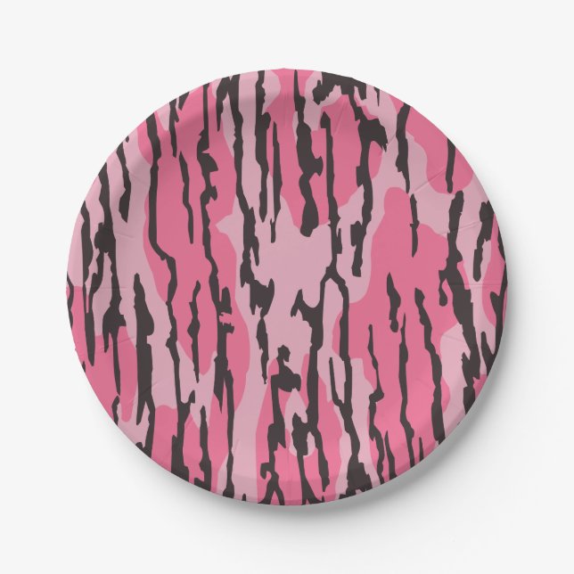 Bottomland camo pink bottomland Camo girls Paper Plate (Front)