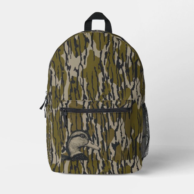 Bottomland Camo Waterfowl Duck Hunting Printed Backpack (Front)