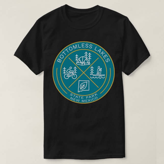 Bottomless Lakes State Park Heraldic Logo T-Shirt (Design Front)