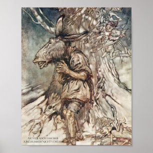 Bottom's Midsummer Night's Dream Arthur Rackham Poster