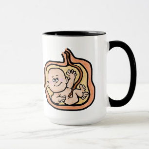Bottoms Up  Baby in Womb Mug --   Customise It