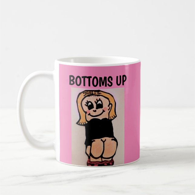 BOTTOMS UP BARE BUTT COFFEE MUGS (Left)