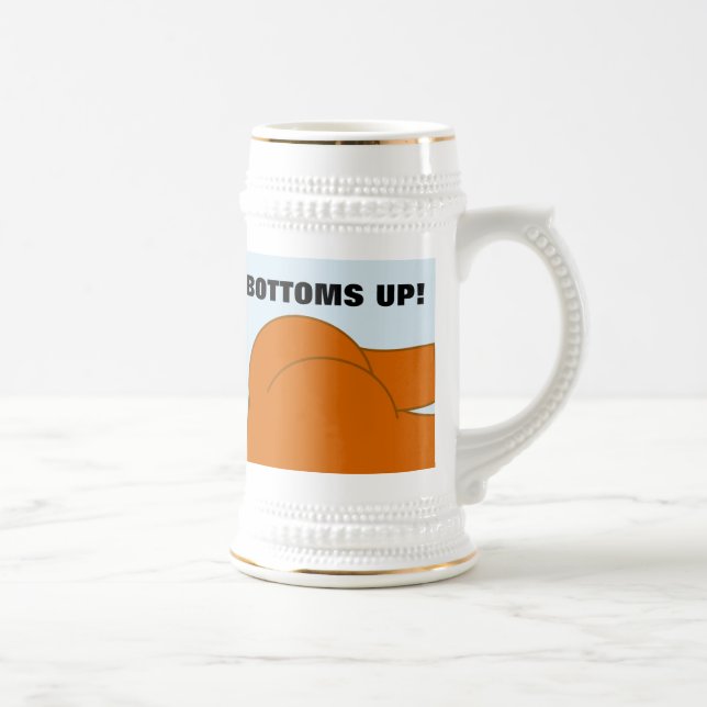 BOTTOMS UP BARE BUTT FUNNY BEER STEIN (Right)