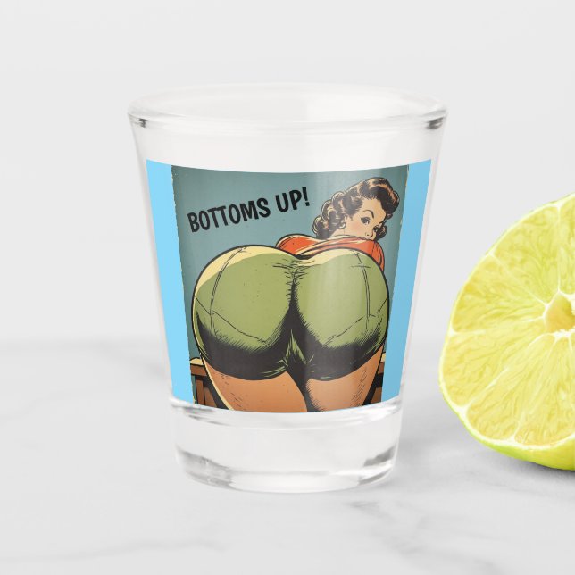 BOTTOMS UP! BOOTY SHOT GLASS (Front)