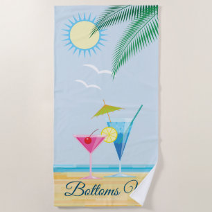 Bottoms Up Cocktail Beach Towel