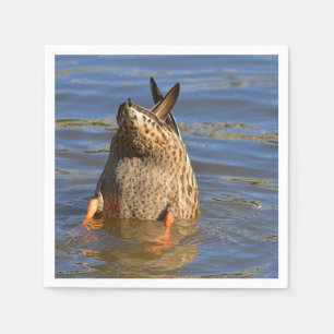 Bottoms Up Diving Duck Paper Napkin
