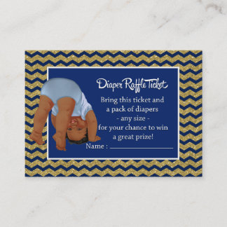 Bottoms Up Ethnic Boy Diaper Raffle Ticket Enclosure Card