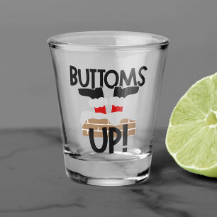 Bottoms Up | Funny Santa Claus Drinking Humour Shot Glass
