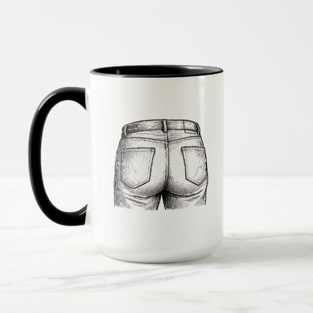 Bottoms Up Funny White Elephant Christmas Mug (Left)