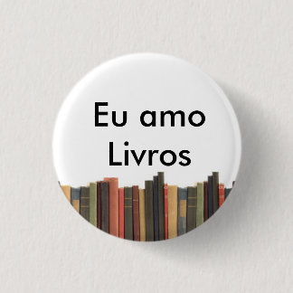 Botton I love Books 3 Cm Round Badge