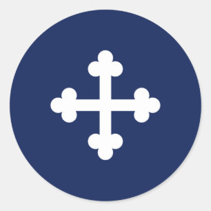 Bottony Blue Flag Classic Round Sticker