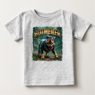 Botweiler Illustration – Robot Rottweiler Funny Baby T-Shirt