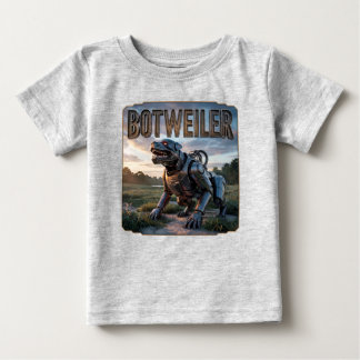 Botweiler Photographic – Robot Rottweiler Funny Baby T-Shirt