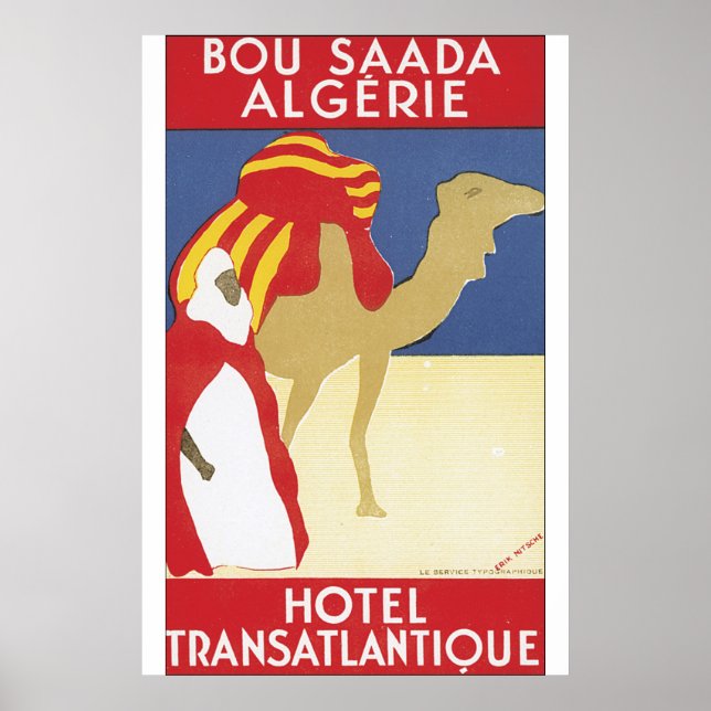 Bou Saada Algerie Vintage Travel Poster (Front)