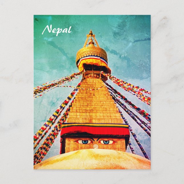 Boudhanath Stupa, Buddha Eyes, Nepal Postcard (Front)