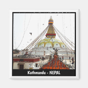 Boudhanath Stupa, Flower Offers, Kathmandu, Nepal Magnet