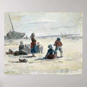 Boudin - Fishermen's Wives, 1855 Poster