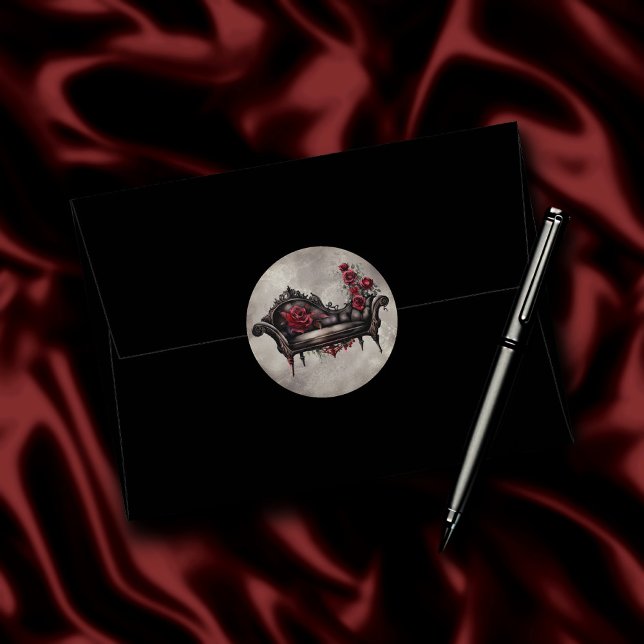 Boudoir Chaise | Victorian Fainting Lounger Couch Classic Round Sticker (Creator Uploaded)