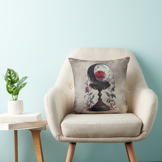 Boudoir | Crystal Ball Crescent Moon Red Roses Cushion (Chair)