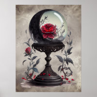 Boudoir | Crystal Ball Crescent Moon Red Roses