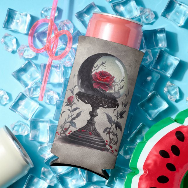 Boudoir | Crystal Ball Crescent Moon Red Roses Seltzer Can Cooler (In Situ Summer)