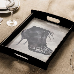 Boudoir   Victorian Antique Stiletto Heel Booties Tissue Paper