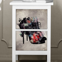 Boudoir | Victorian Old Red Roses High Heel Boots