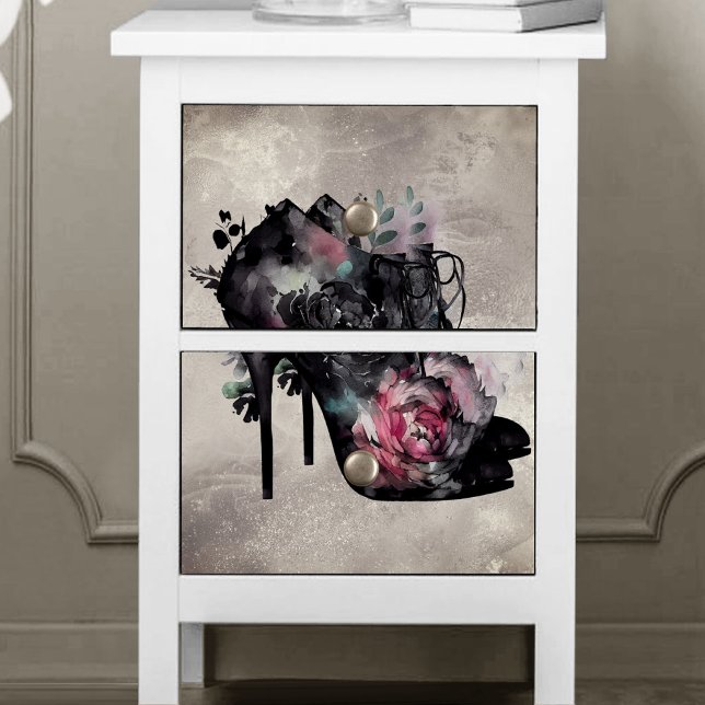 Boudoir | Victorian Pink Rose High Heel Booties Tissue Paper (Creator Uploaded)