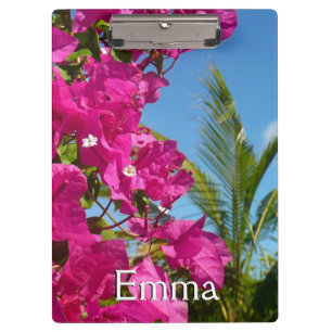 Bougainvillea and Palm Tree Tropical Nature Scene Clipboard