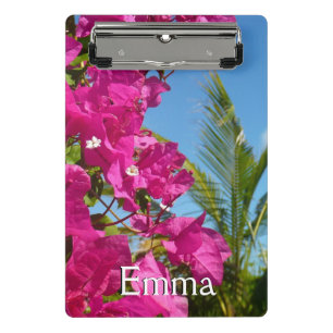 Bougainvillea and Palm Tree Tropical Nature Scene Mini Clipboard