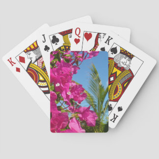Bougainvillea and Palm Tree Tropical Nature Scene Playing Cards
