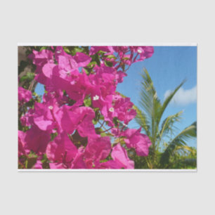Bougainvillea and Palm Tree Tropical Nature Scene Tissue Paper