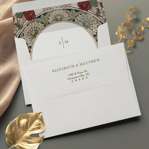Bougainvillea Art Nouveau Vintage Mucha Envelope