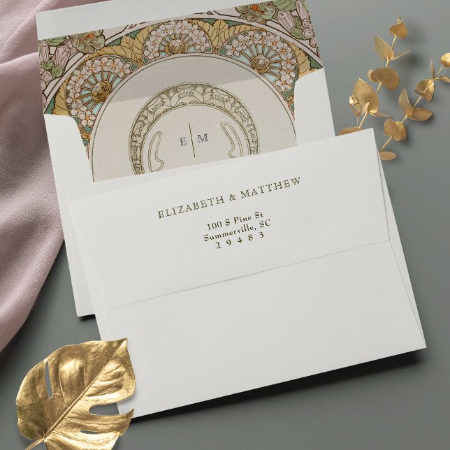 Bougainvillea Art Nouveau Vintage Mucha Envelope (Creator Uploaded)