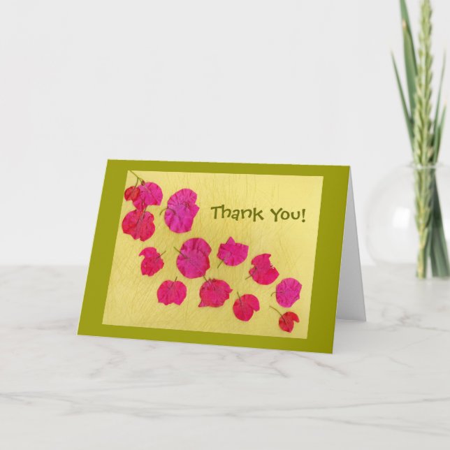 Bougainvillea Blossoms Thank You Card (Front)