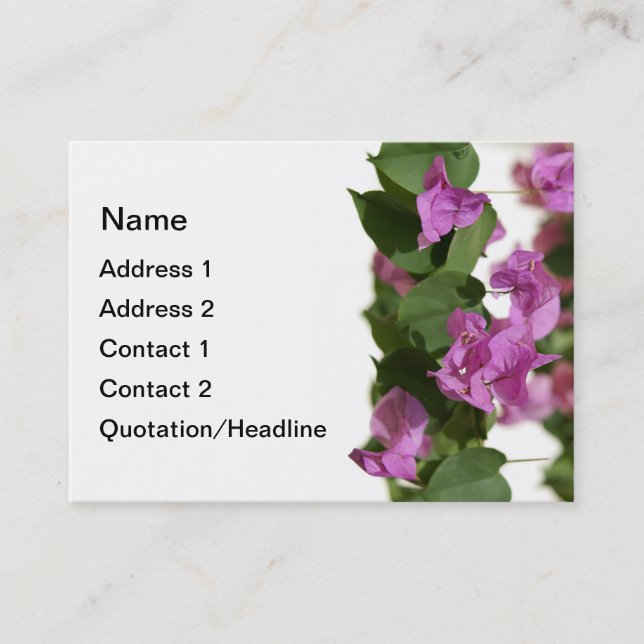 Bougainvillea  Business Card Templates (Front)