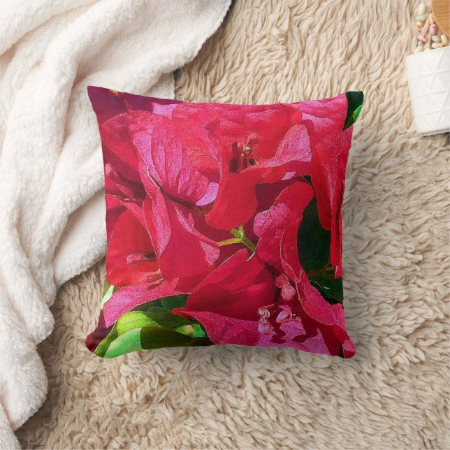 Bougainvillea Closeup Throw Pillow (Blanket)