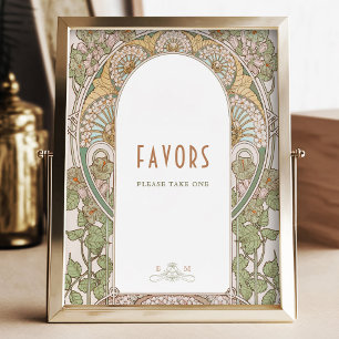 Bougainvillea Favours Sign Guests Vintage Mucha