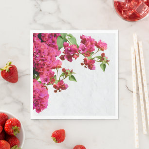 Bougainvillea Floral Mediterranean Greek Island Napkin