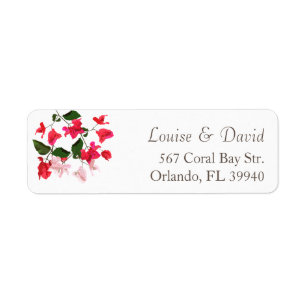 Bougainvillea Flower Return Address Label