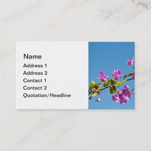Bougainvillea Flowers Business Card (Front)
