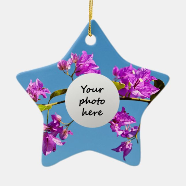 Bougainvillea Flowers Ceramic Tree Decoration (Front)