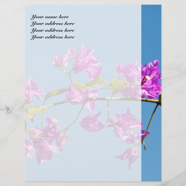 Bougainvillea Flowers Letterhead (Front)